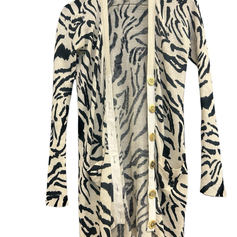 Literature Noir XS wool cashmere zebra cardigan vintage good used condition - Picture 2 of 13